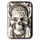 4 oz Cast Poured Silver Bar - Skull Chief (Bunker Bullion)