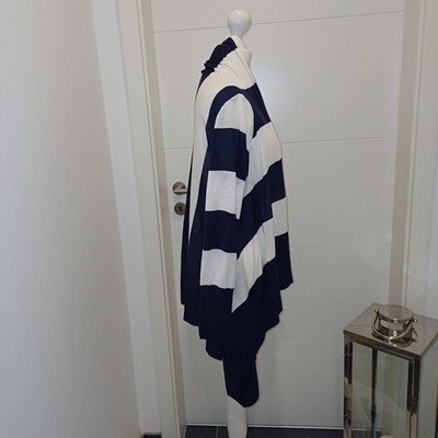 Neu Esprit Strickjacke blau weiß S M 36 38 40 Blockstreifen viskose TopZustand