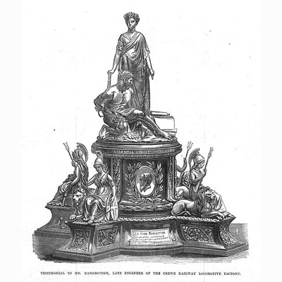 Zeugnis an Herrn Ramsbottom Ingenieur der Crewe Lokomotivfabrik alter Druck 1873