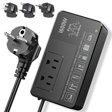 1600W 220V to 110V Voltage Converter, Power Any American Appliances in 220-25...