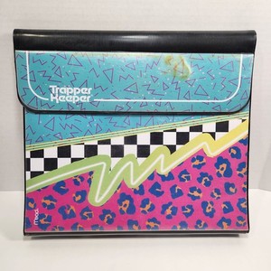 Mead TRAPPER KEEPER - 2022 Retro 1980s Leopard Checker Print - Binder - Used
