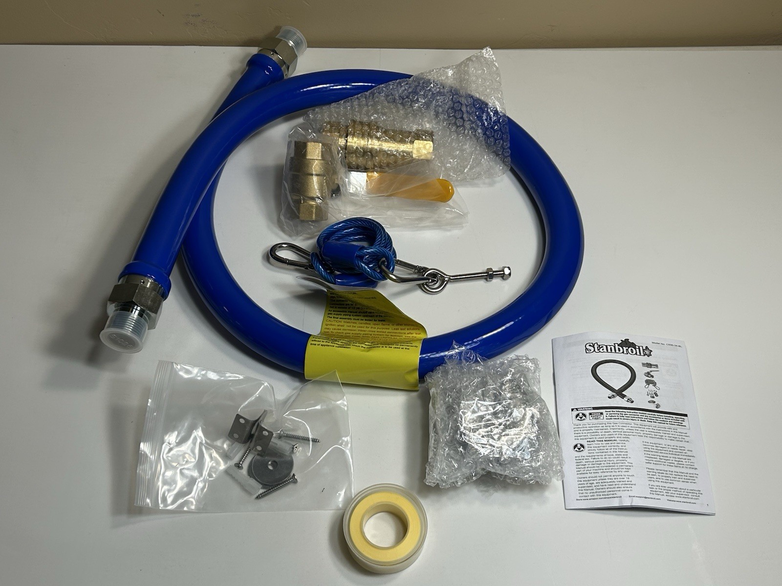 Stanbroil 48" Mobile Gas Connector 3/4 Hose Kit 2 Elbow Quick Connect Port Kit