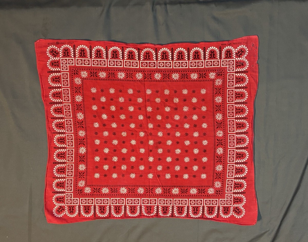 Vintage Tiger Brand Bandana Wash Fast Color All Cotton 21x19” WPL