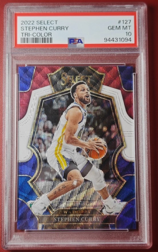 🏀Stephen Curry  POP 3 PSA 10, 2022 Panini Select Tri-Color Prizm #127