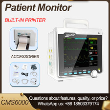 Portable 8" Human Patient Monitor Multi-parameter Vital Signs Built-in Printer