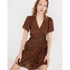 Madewell Cheetah Wrap Dress Sz Small