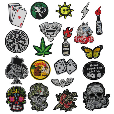 Aufnäher Patch Bügelpatch Biker Punk Patch Bügelbild Iron On verschiedene Motive