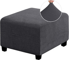 Copripouf Quadrato, Copri Poggiapiedi Morbido Jacquard Fodere per Pouf Rettangol
