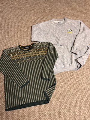 Lot 2 Tundra Canada+True Fan Green Bay Packers Sweater Men XL/M Coogi Style VTG