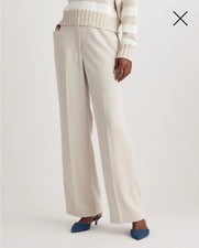 Quince Size 10 Stretch Crepe Classic Trouser Pants Sand Beige Neutral luxury 