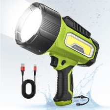 Rechargeable Spotlight 2000,000 Lumens, IPX7 Waterproof Bright LED Spotlight ...