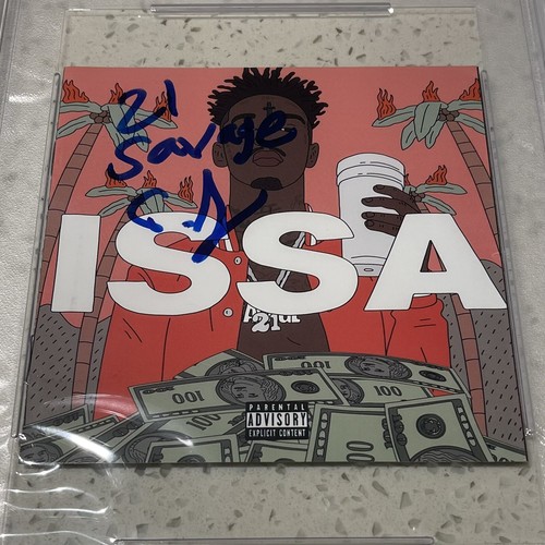 21 SAVAGE SIGNED ISSA CD ALBUM AUTOGRAPH RAPPER Future Young Thug PSA COA SLAB - Picture 2 of 3