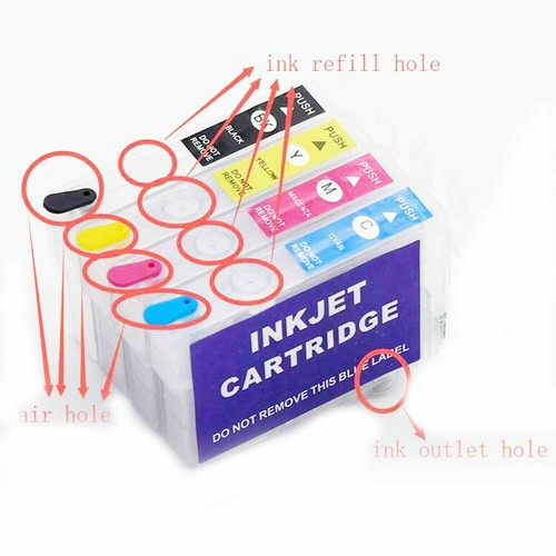 New T702 702XL Refillable Ink Cartridge Without Chip For Epson WF 3733 3720 3730 - Bild 1 von 5