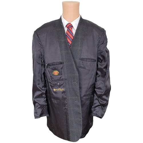 Loro Piana Sport Coat Mens 44L Black Two Button Suit Jacket Cashmere Blazer - Picture 3 of 15