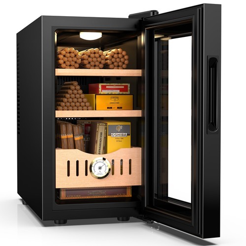 Electric Humidor, 200 Counts Large Cigar Humidor, Cooling and Heating Temperatur