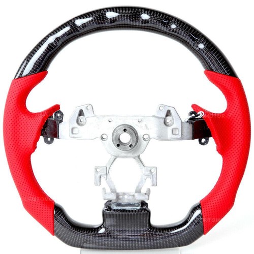 Carbon Fiber Perforated Leather LED Steering Wheel For Infiniti G37 G37X 2008+ - Picture 4 of 8