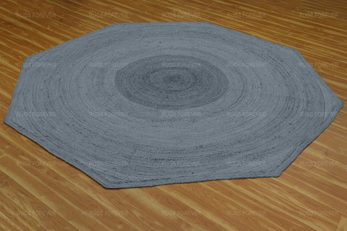 Hand Braided Natural Jute Area Rug Indian Octagon Kilim Living Room Carpet 5x5Ft - Picture 59 of 95