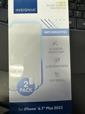 Insignia Anti-Reflective Glass Screen Protector for iPhone 15 Plus 6.7 (2-Pack)