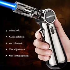 Torch Gas Windproof Jet Turbo Cigar Lighter High Capacity Spray Gun blue flame
