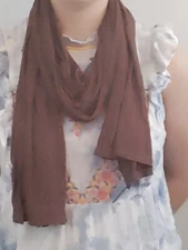 Chuns Fashion Scarf - long smooth, soft, brown 20" x 60"