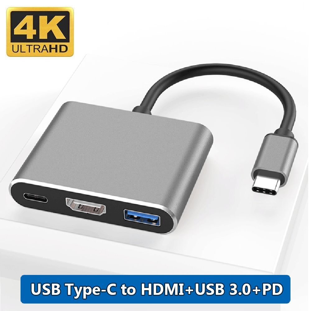 Konverter Multi port Adapter PD Laden USB 3.0 3 in 1 Hub 4K HDMI For Laptop PC