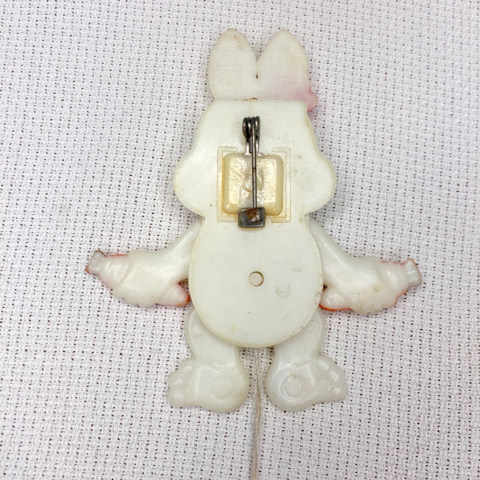 Vtg String Pull Moving Brooch Pin Mechanical Plas… - image 7
