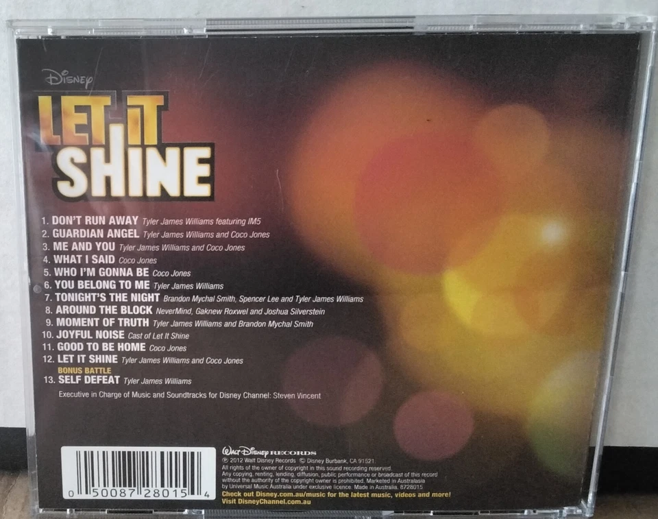 LET IT SHINE Sountrack STEVEN VINCENT 2012 WALT DISNEY REC 8728015 AUS CD Foto 2 de 3
