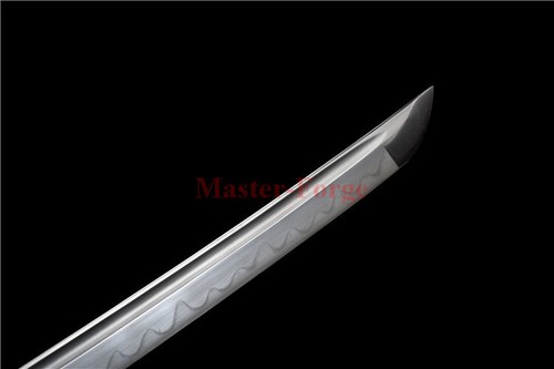Full Tang Japanese Samurai Brass Katana Sword T10 Steel Clay Tempered for Battle - Picture 7 of 12
