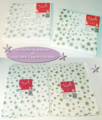 RANGE IN SHOP 33cm ROSE GOLD METALLIC STAR Christmas Paper NAPKINS -Xmas Party