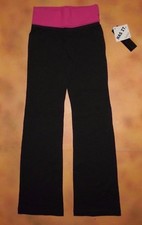 NWT Dance Bloch Black Mulberry Roll Over Waist CottonSpandex Small Child CP5443D
