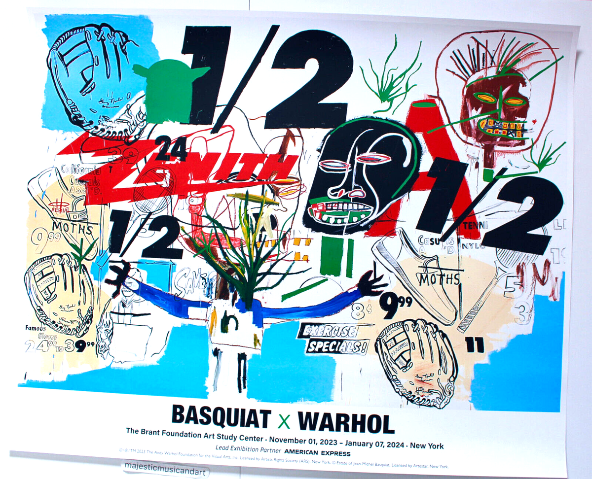 ORIGINAL 2023 JEAN-MICHEL BASQUIAT ANDY WARHOL EXHIBITION POSTER