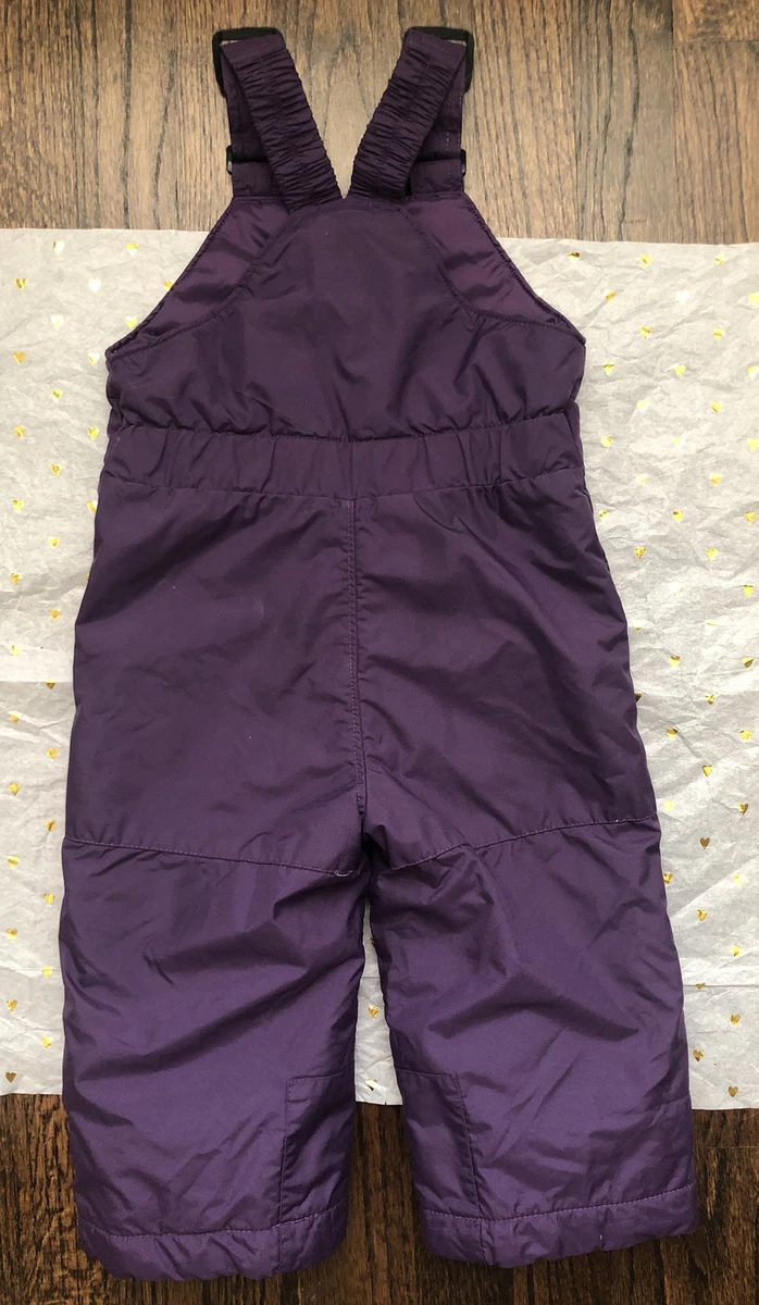 Columbia Toddler baby Kid Snowsuit Snow Pants Snow Bibs Purple zip