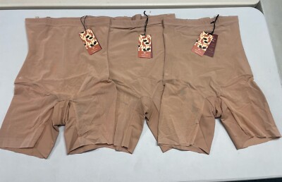 Lot Of (3) Honeylove Super Power Shorts L Large Beige New Superpower Shapewear