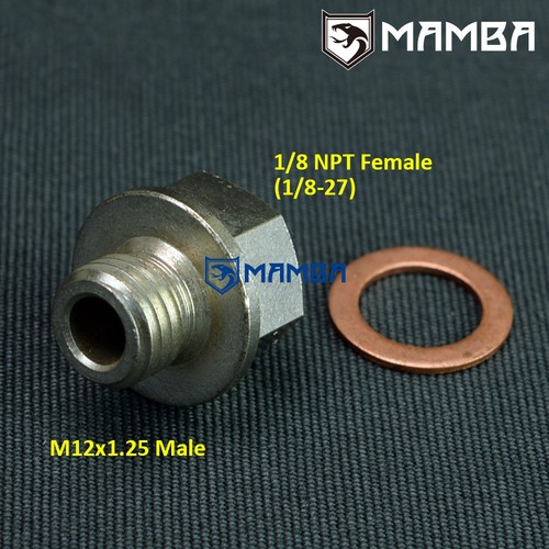 MAMBA Turbochager Sensor Adapter Oil Water Boost Temp M12x1.25 To 1/8 NPT - Picture 2 of 3