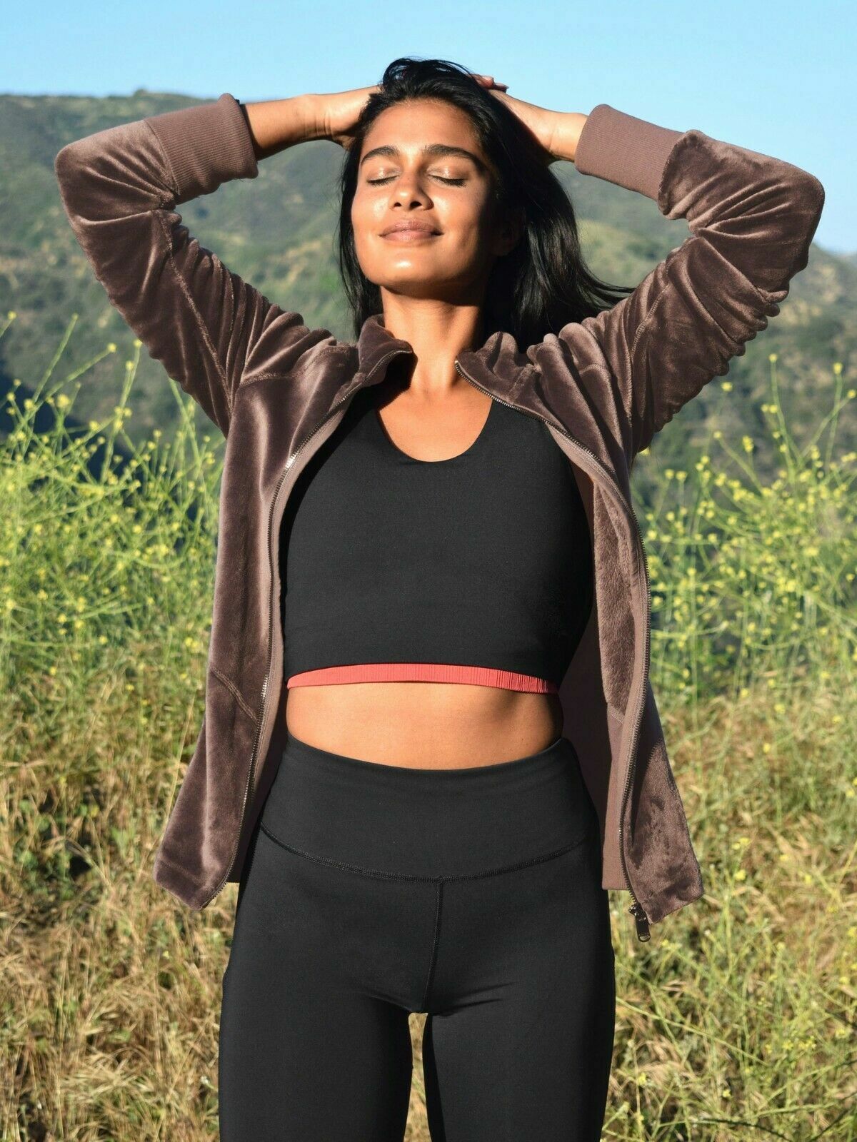 ATHLETA Cloud Fleece Jacket Double Cozy Sweatshirt Shale Medium