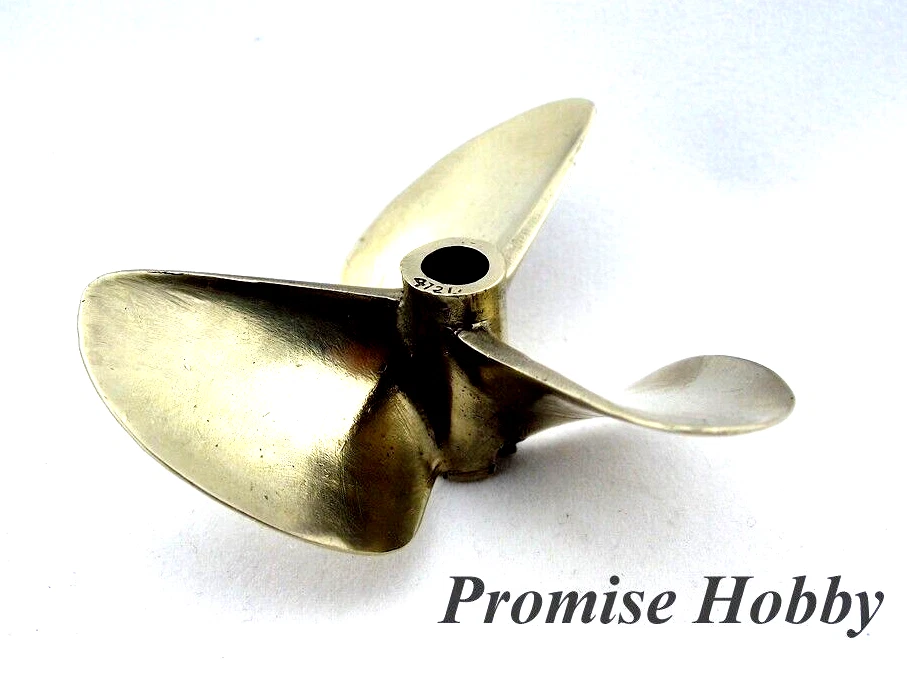 7214 Brass Propeller Diameter 72mm Pitch 1.4 for 1/4" Prop Shaft Cable RC Boat - Image 4 of 4