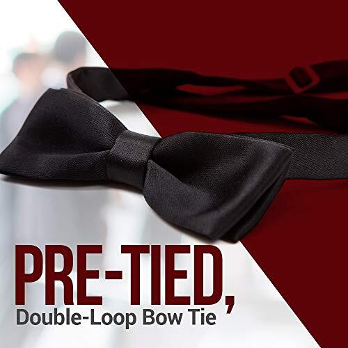 Bow Tie For Boys and Baby Satin look Solid Color Adjustable Pre-tied 1 Burgundy - Imagen 2 de 6