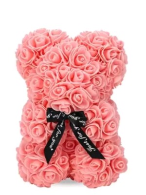 Neu Rosenbär/Valentinstag Geschenk/handgemacht/10 Zoll/mit Geschenkbox (Pfirsich)