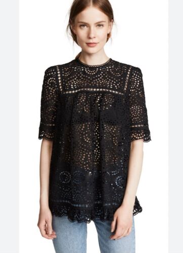 Zimmermann Tali Swing Eyelet Blouse Sz 2 Pre Owned