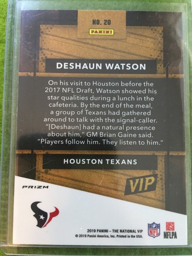 Deshaun Watson HYPER PRIZM /99 SP CARD JERSEY #4 TEXANS 2019 National VIP BROWNS - Picture 16 of 24
