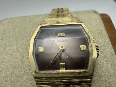 Vintage Wittnauer Bark Style Ladies Mechanical Wristwatch 5K w Hour Glass Dial Vintage Wittnauer Bark Style Ladies Mechanical Wristwatch 5K  main image 2