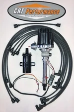 Small FEMALE CAP VETTE TACH DRIVE HEI DISTRIBUTOR + 45K COIL BLACK + 8MM WIRES