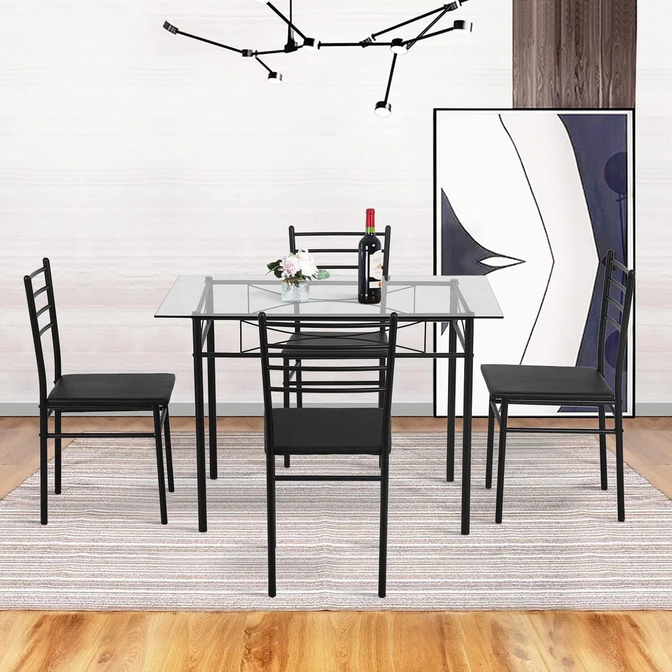 Dining Table Set Kitchen Table and Chairs for 4 Kitchen Table Dining Room Table - Image 2 of 4