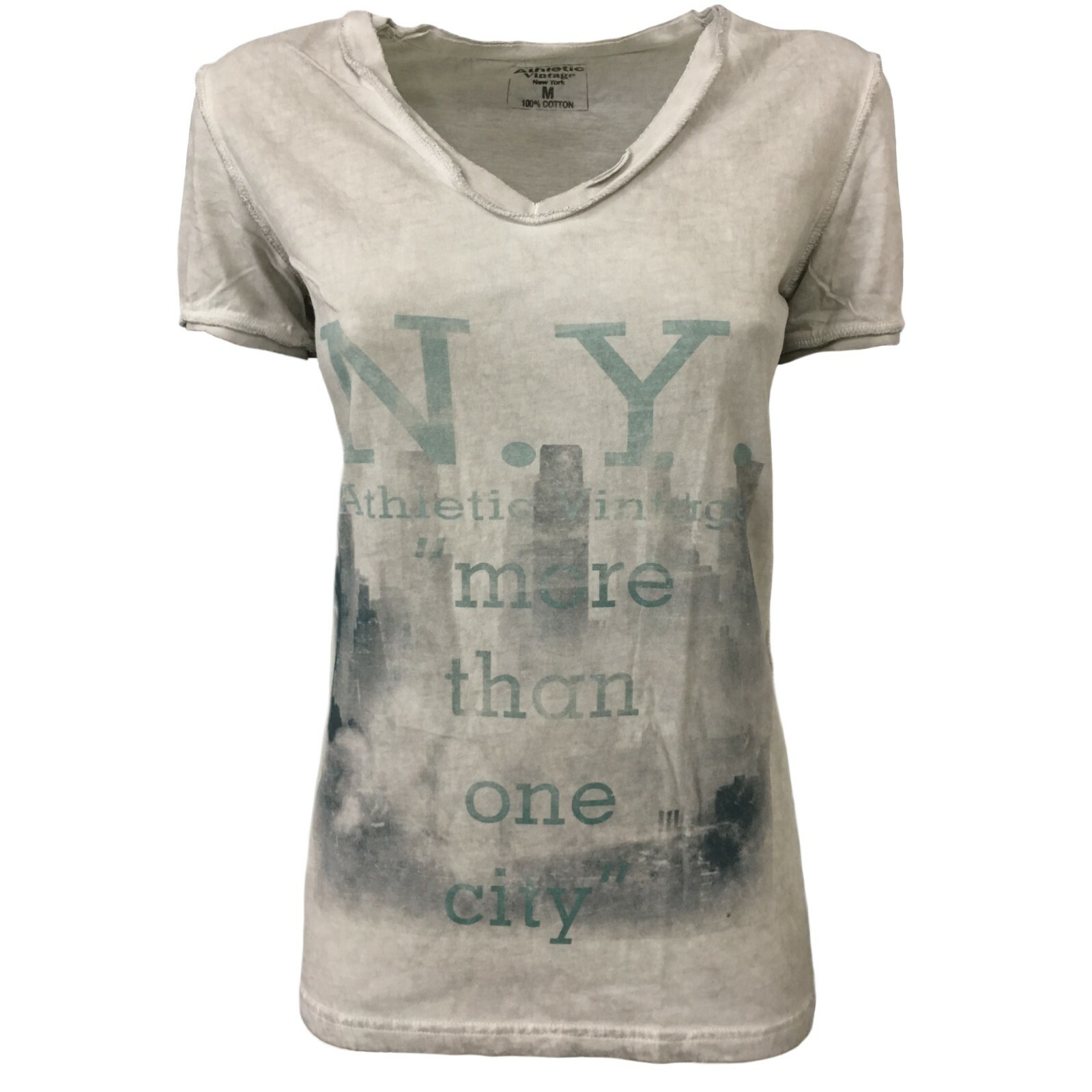 Футболка donna mezza manica ATHLETIC VINTAGE NEW YORK ИЗ 100%хлопка ИТАЛЬЯНСКОГО ПРОИЗВОДСТВА формата А4