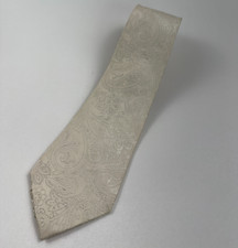 Croft & Barrow Men Polyester Stain Resistant Traditional Neck Tie  Ivory  NWOT