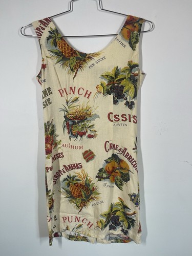 Jams World Women’s Dress Vintage French Fruit Print Size XS Made In Hawaii USA