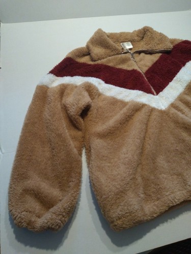 Forgotten grace Pullover Sweater sz L, camel combo, beige red/white chevron - Picture 4 of 7