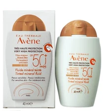 AVENE Very High Protection Tinted Mineral Fluid Spf 50+ 40ml 1.3 fl.oz Exp:03/28