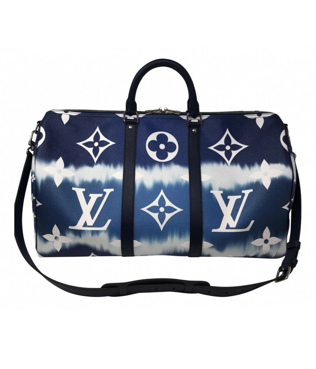 Louis Vuitton Escale Blue Keepall 50 Duffle M45117 Giant Monogram Bag Full  Set