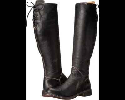 Bed Stu Manchester Distressed Leather Upper High Boots with Lace Accents
